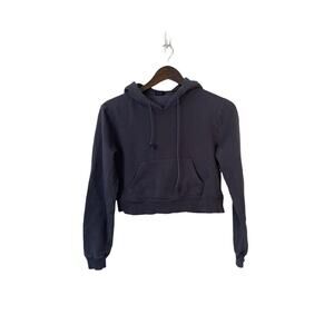 John‎ Galt sz medium cropped hoodie hooded sweatshirt blue/purple m